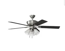 New Harbor Breeze Sailor Bay 52" 5 Blade Ceiling Fan With LED Light RLG52BNK5L