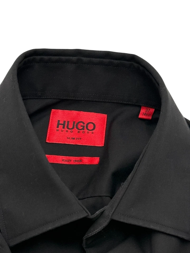 HUGO BOSS Uomo Casual C-Jenno Slim Fit Facile Ferro Camicia Formale Misura 37-S - Immagine 4 di 4