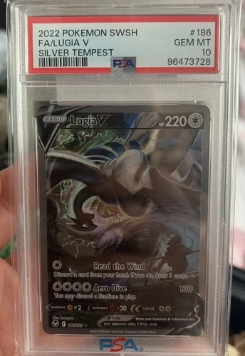 Pokemon 2022 Lugia V Alt Full Art Holo Silver Tempest 186/195 PSA 10