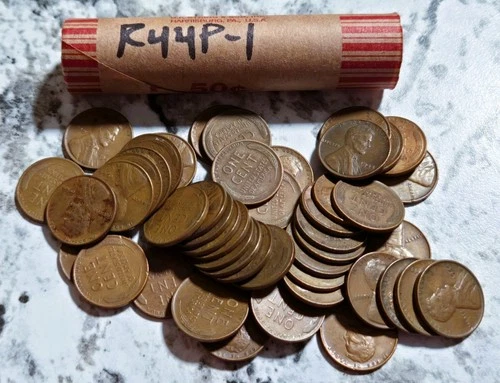 1 Roll Of 1944 P U.S. Lincoln Wheat Pennies R44P-1 Free S&H