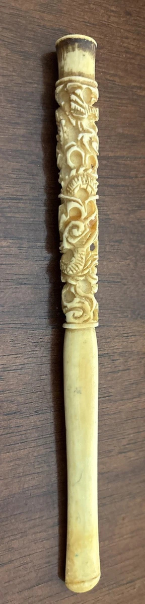 治】在銘 本象牙製 彩色提灯持人物根付☆提物 腰提