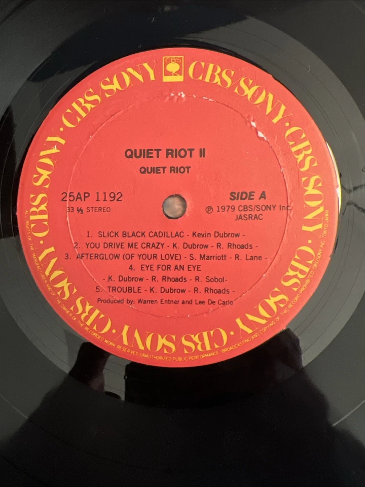 Quiet Riot II CBS SONY Vinyl LP Japanese Import 1979 Vintage - Image 4 of 4