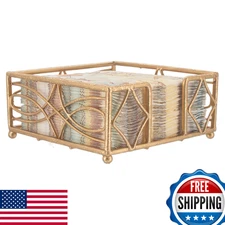 Boston International Wave Design Cocktail Napkin Holder Caddy, 5.25" x 5.25"