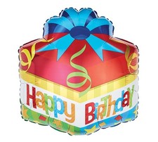 Great Multicolor 18" Happy Birthday Gift Package Foil Balloon Home Decorative