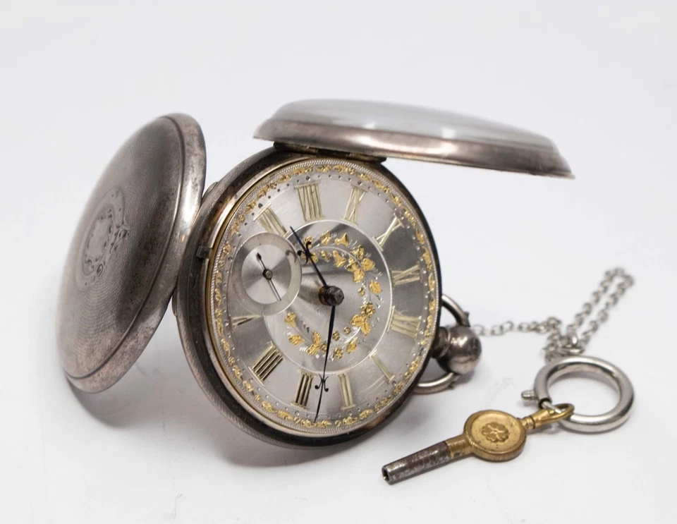 Rare 1860's  Antique Silver 925 Open Face Pocket Watch "RUNS" - Image 2 of 4