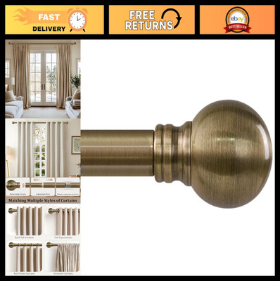 Adjustable Antique Bronze Curtain Rods 72-144'' Heavy Duty 1'' Diameter with Metal