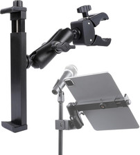 Ipad Holder - Side Mount Tablet Holder for Mic Stand, Dual 360 Rotatable Adjusta