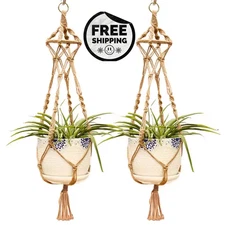🌿 1PCS Handmade Macrame Plant Hanger – Flower/Pot Holder for Wall & Garden Deco