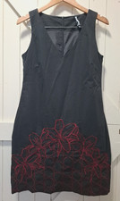 DESIGUAL Sleeveless Sheath Dress Embroidered Flower & Circle Design Size UK 14
