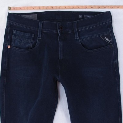 Herren Jeans Replay M914 ANBASS Stretch Slim Tapered Blau W32 L34