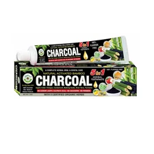 Organic Bamboo CHARCOAL Herbal Toothpaste By Al-Riyan 5 in 1, 100% Fluoride Free