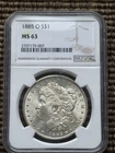 1885-O New Orleans Morgan Silver Dollar MS 63 NGC
