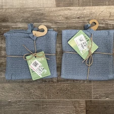 Figmint 8 Reusable Scrubber Dishcloths Dusty Blue 6"x6" Dish Cloths Cleaning