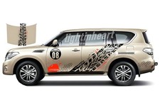 Graphics Car Hood Side Sticker For Nissan Patrol Tire Tracks Mud Splash Stripes