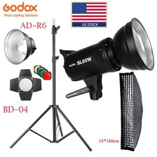 Godox SL-60W Continuous Light Stand 35 160 Grid Bowens Softbox BD-04 Barndoor