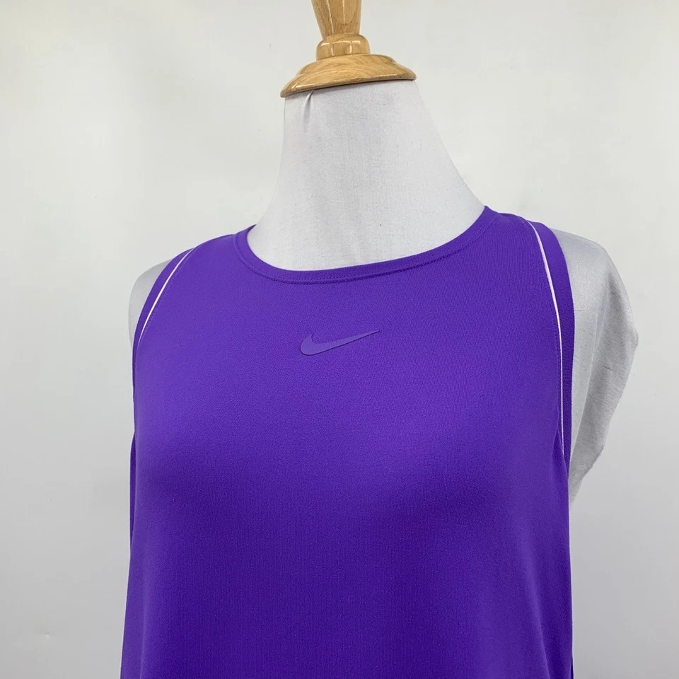 Vestido sin mangas Nike para mujer M mediano violeta cancha seco espalda deportiva sin mangas tenis Foto 3 de 4