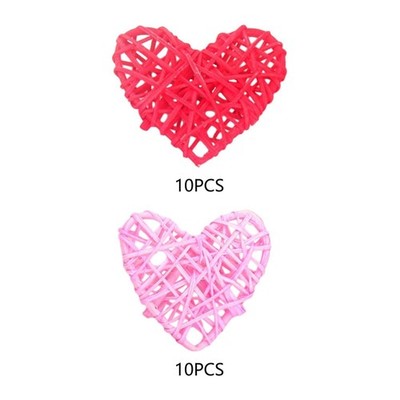 10 Stck. Valentinstag Korbgeflecht Rattan Herz Anhänger Valentinstag Geschenke Weihnachten