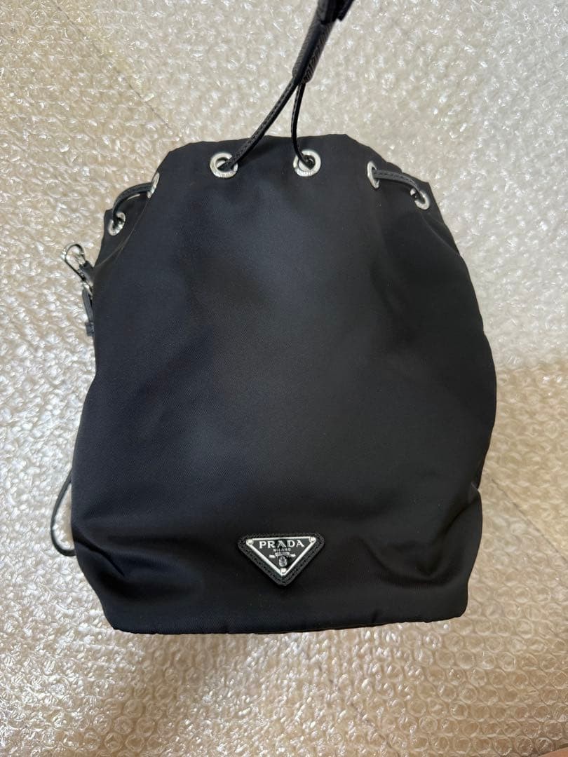 Prada Drawstring Bag Evening Purse Black Limited … - image 1