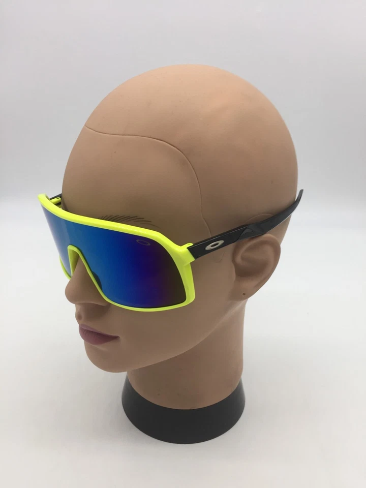 Oakley Sutro Neon Green Unisex Sunglasses Blue Mirrored Lens - Image 3 of 4