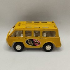 Tootsietoy Buzy Bee Yellow Bus - 1970 Vintage Diecast Toy Made In USA Tootsie