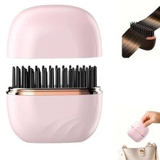 Wireless Straightening Brush, Portable Fast Heating Mini Styler for Travel