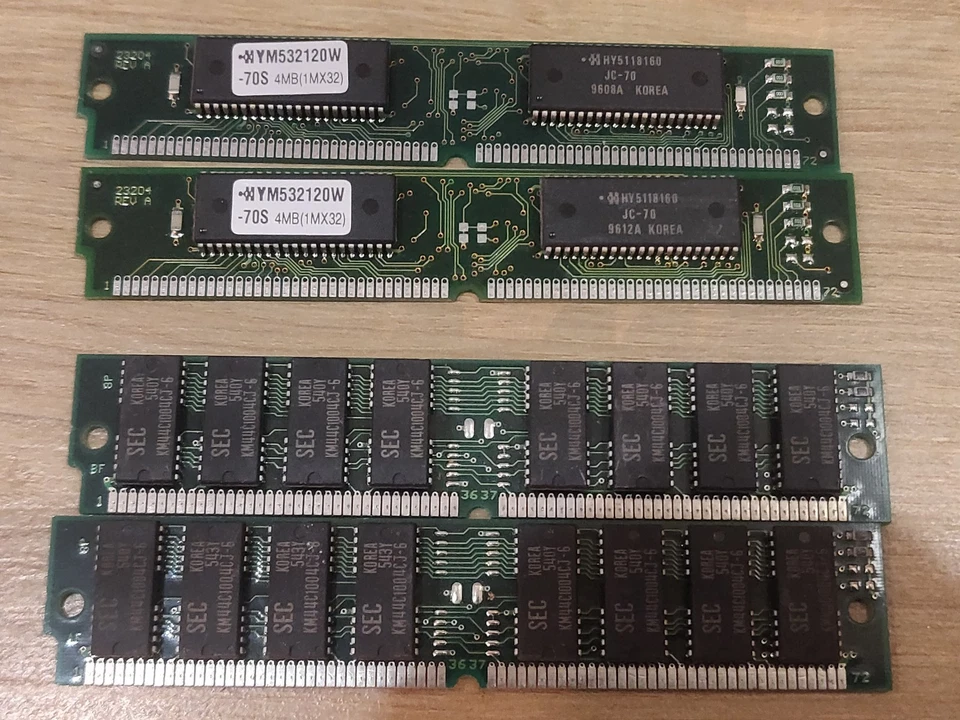 Samsung, Hyundai, Texas Instruments EDO SIMM RAM Job Lot 72 Pin Retro Vintage x8 - Image 3 of 4