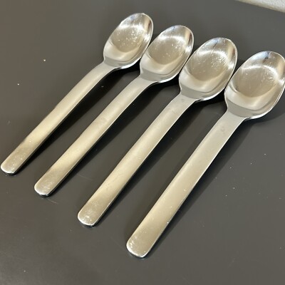 4 Splendide Blizzard Pattern 18/8 Stainless Steel Korea 7- 1/2'' Soup Spoons MCM