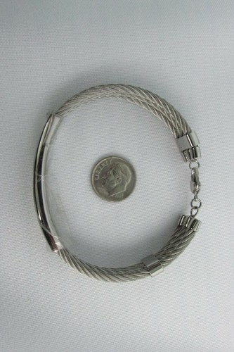 New Men's Stainless Steel Cable ID Bracelet Small-Med - Picture 2 of 5