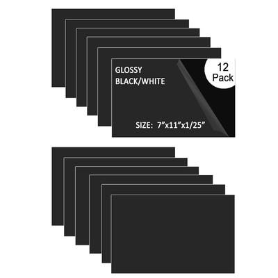Engraving Blank Materials ABS Double Color Plastic Sheet, Black/White (7'' X 11''