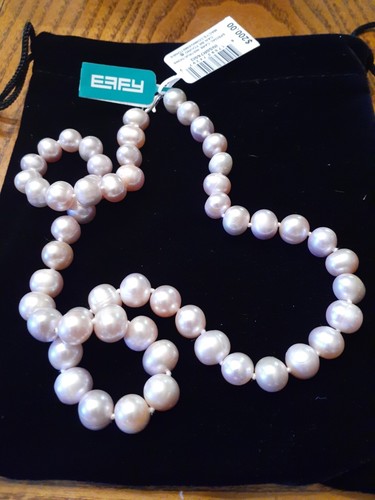 EFFY 18" cultured pearl necklace. Sterling clasp. Pinkish gray colored. NWT,