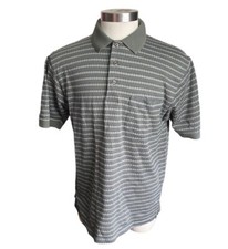 Vtg 80s Munsingwear Original Penguin Green Cream Blue Stripe Polo Shirt Sz M