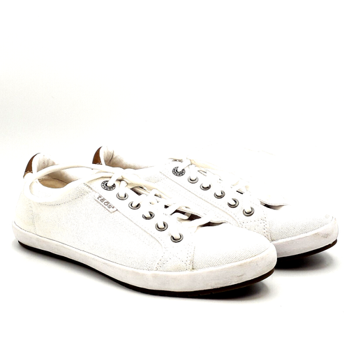 TAOS Starburst Womens White Lace-Up Fashion Sneakers Shoes Size 8.5