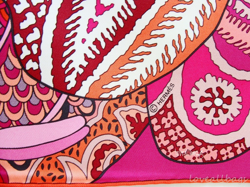 特価 エルメス スカーフ 891411S SILK FUCHSIA/ROUGE HERMES Silk A Travers Champs Scarf 90 Fuchsia Rouge Rose
