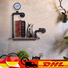 Wandregal Industrie 1 Ablagen Hängeregal Bücherregal Industrial Holz Eisenrohr