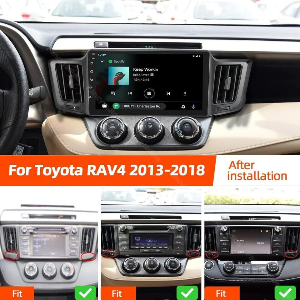 Hikity Autoradio Per Toyota RAV4 2013-2018 - 10.1 Pollici Android 13, 2G+64G, Wireless Apple Carplay E Android Auto, GPS, WiFi, Bluetooth - 3
