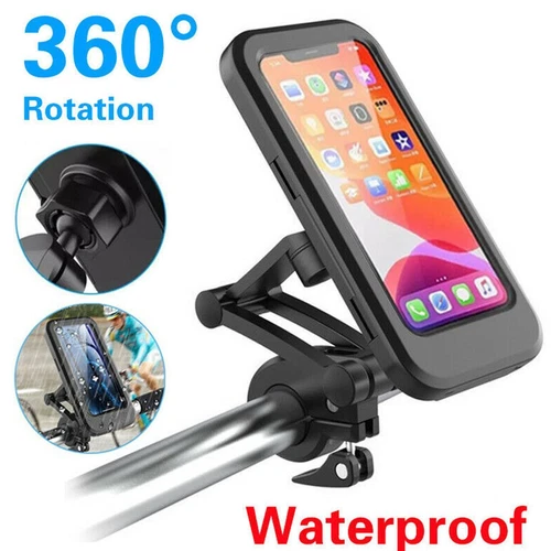 Waterproof Motorcycle Bike Handlebar Phone Mount Holder Case for iPhone Samsung - Picture 4 of 19