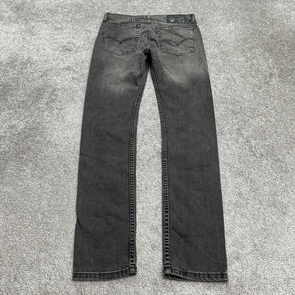 Jeans jeans skinny masculino Levi's 519 31x32 preto lavagem a carvão elástico casual - Imagem 2 de 4