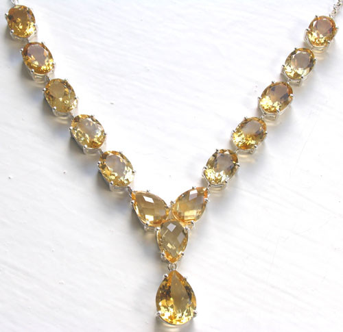 Statement Citrine Necklace set in 