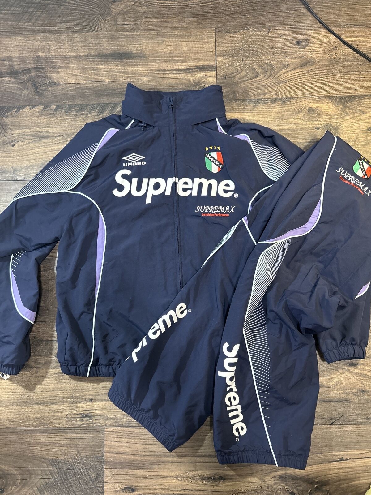 Supreme Umbro Navy Track Set (Jacket & Pants) SIZE M - No Flaws