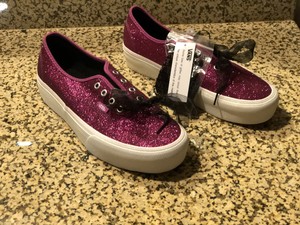 pink glitter platform sneakers