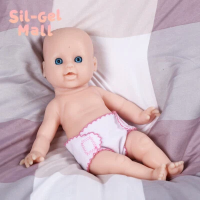 SIL-GEL MALL 12"Cute Girl Handmake Full Platinum Silicone Realistic Reborn Baby Dolls Newborn