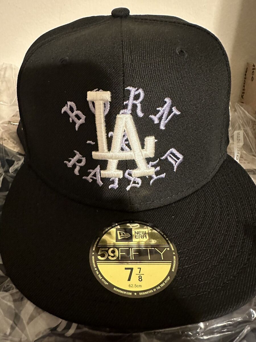 🔥🧢Born x Raised LA Dodgers Black 59FIFTY Fitted Sz 7 7/8 🔥🧢Born x Raised LA Dodgers Black 59FIFTY Fitted Sz 7 7/8