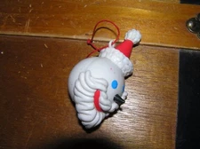 Vintage Unique White Molded Hollow Plastic Santa Claus Snowman Head Christmas 