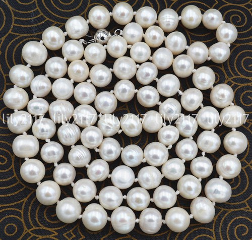 Pearl Beads For Bracelets 8-9mm White Saltwater Akoya Pearl Loose Beads - Near Round, Natural, 15" Strand For Jewelry Making Akoya Pearl Necklace Making - Foto 5