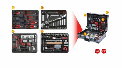 KS Tools 1/4''+1/2'' Tool Set, 127 Pieces, 911.0727