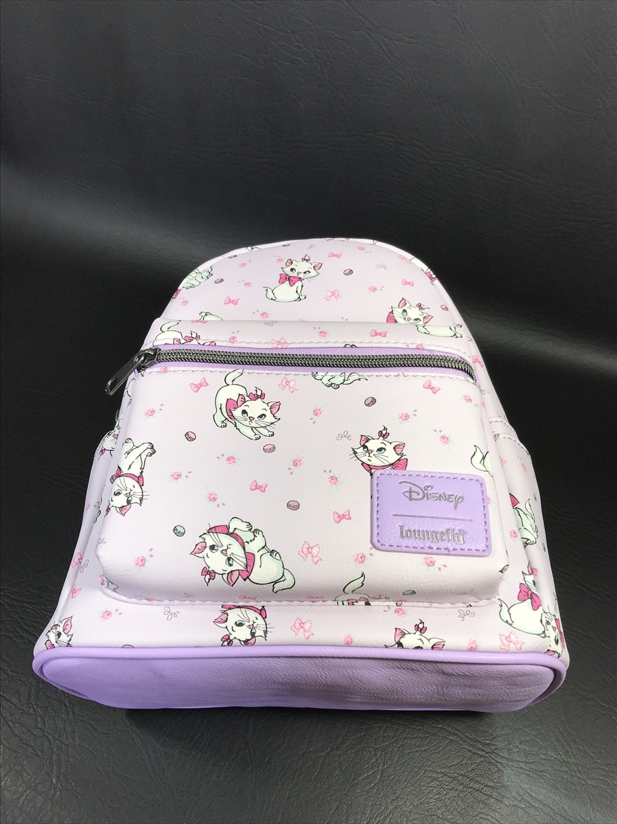 Loungefly Lavender Aristocats Kids Mini Backpack with Pink Accents The Aristocats Exclusive Stained Glass Mini Backpack | Loungefly main image 4