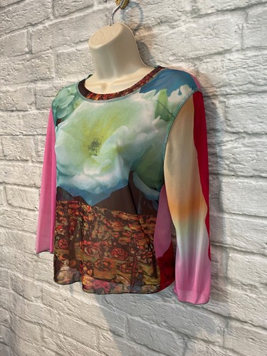 Top Vintage Años 90 Y2K AGOLDE Colorido Estampado Malla Talla M - Imagen 3 de 5