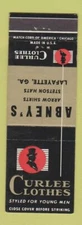 Matchbook Cover - Curlee Men's Clothes Abney's Lafayette GA