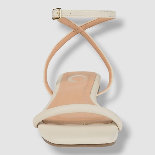 Journee Collection Women's Ivory Veena Flat Sandals Shoes Size 10 - Picture 3 of 5