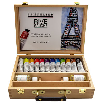 Sennelier Rive Gauche Ölfarben im Holzkasten 12 Tuben x 40ml - N130327.00